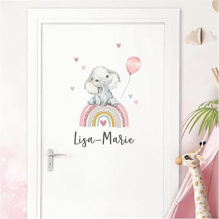 Türaufkleber "Elefant & Regenbogen"
