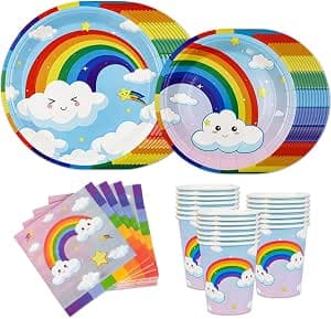 Regenbogen-Pappteller