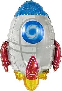 Folienballon Rakete (Weiß)