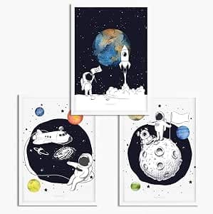 3er Set Weltraum-Poster