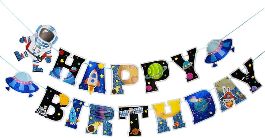 Weltraum "Happy Birthday" Girlande